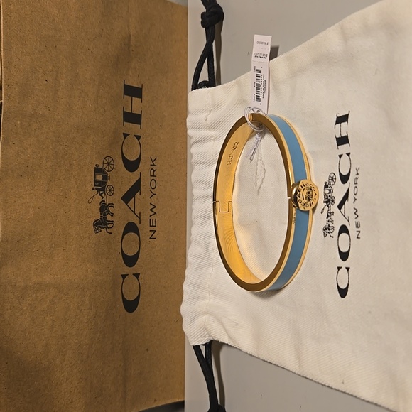 Coach NWT Bangle Gold and Blue - Picture 2 of 4